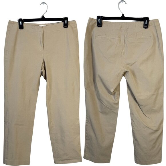J. Jill Cropped Straight Leg Trouser Dress Pants Women's 10 Tan Career Office - Picture 1 of 12
